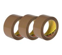 Scotch Packaging Tape Roll - Brown - 50 mm x 66 m, Pack of 3 - Ideal for Packing Boxes and Parcels