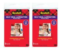 Scotch 4'' x 6'' Self-Sealing Laminating Pouches for Lamination Paper, 9.6 Mils, 5 Count - Clear Matte Sold as 2 Packs of - 5 - - Total of 10 Each