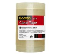 Scotch Transparent Tape 508-8 Rolls - 19 mm x 66 m - General Purpose Clear Tape for School, Home and Office