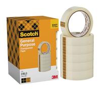 Scotch 508 Transparent Tape, Pack of 6 Rolls, 25 mm x 66 m - Strong and Sticky Tape for General Purpose Wrapping, Sealing and Mending - Cardboard Pack