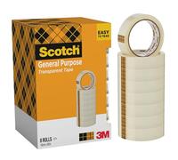 Scotch 508 Transparent Tape, 8 Rolls, 19 mm x 66 m