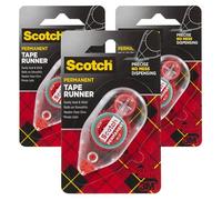 Scotch 6061 Scotch Double Sided Adhesive Roller Tape Runner, Permanent, Acid-Free, Photo-Safe Adhesive for Scrapbooking, Photo Mounting, and Crafts, 0.27 in x 26 ft per Roller, Pack of 3