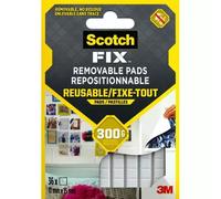 Scotch 7100263372. Product type: Mounting pad Product colour: White Proper use: Indoor. Width: 11 mm Depth: 15 mm. Package type: Hanging box