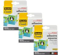 Scotch Adhesive Squares Double-Sided 0.45-Inch Removable - Clear Mounting Tape for Indoor & Outdoor - 3 Pack
