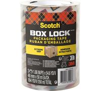 Scotch Box Lock Packaging Tape, 3 Rolls, 48 mm x 50 m - Strong Clear Packing Tape, Ideal for Shipping Christmas Gifts and Presents