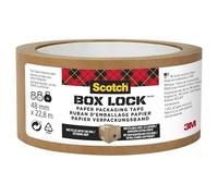 Scotch Box Lock Paper Packaging Tape, 1 Roll, 48 mm x 22.8 m - Brown Paper Tape, Curbside Recyclable