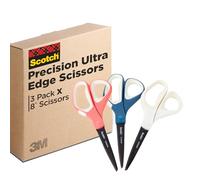 Scotch Brand Precision Ultra Edge Scissors, Left- or Right-Handed, 8 Inch, 3-Pack