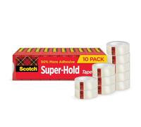 Scotch Brand Super-Hold Tape, Strong and Durable, Clear Finish, Photo-Safe, Engineered for Office and Home Use, 3/4 x 800 Inches, 1 Inch Core, 10 Rolls (700S10)