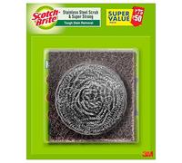 Scotch-Brite 1 Stainless Steel Scrubber (15g) and 1 Scrub Pad Combo | Rust-Free Scouring for Tough and Everyday Cleaning