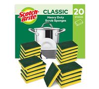 Scotch-Brite Classic Heavy Duty Scrub Sponge, 20 Pieces - Durable Scourer that Easily Removes Grease & Burnt-on Food