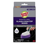 Scotch-Brite Glass Cooktop, Chemical-Free Cleaner for Stove Tops, Works with Just Water, 1 Wand, 2 Replacement Heads