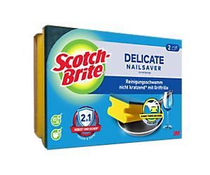 Scotch-Brite Delicate Nail Saver Sponge 13.4 x 4.6 x 8.9 cm Blue, Yellow 2 Pieces