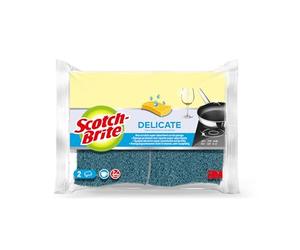 Scotch-Brite Delicate, Non-Scratch Natural Fibre Dish Sponges, 2 per Pack - Highly Absorbent - for Kitchen and Household - Gentle on Uncoated Cookware and Glass
