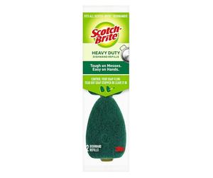Scotch-Brite Dishwand, Recycled Content, Green/Yellow/White, 2 Refill Pads (Pack of 7)