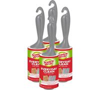 Scotch-Brite Everyday Clean Lint Roller - 4 Rolls (56 Sheets Per Roll, 224 Total Sheets) - Works Great on Pet Hair, Clothing, Furniture and More, Black