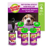 Scotch-Brite Extra Sticky Lint Roller, Works Great on Pet Hair, 5 Rolls (48 Sheets Per Roll, 240 Total Sheets), Purple/White