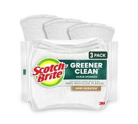 Scotch-Brite Greener Clean Non-Scratch, Recycled, White, 3 Scrub Sponges