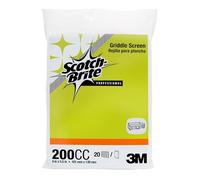 Scotch-Brite Griddle Screen 200CC, 4 in x 5.5 in, Fiber, Rectangular, Heavy Duty, Carbonized Grease Removal, Washable, Reusable