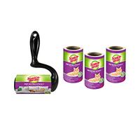 Scotch-Brite Large Surface Extra Sticky Hair Roller + Scotch-Brite Pet Extra Sticky Hair Roller Refill - 4 Pieces in Pack, 48 Sheets/Roller, Weiß