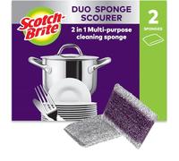 Scotch-Brite Non-Scratch Delicate Scrubber with Inner Sponge, 2 Pieces per Pack - Ideal for Cleaning Pots, Pans, Non-Stick Cookware, and Fragile Surfaces such as Glass