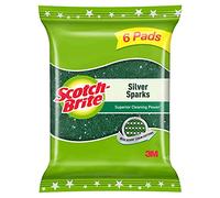 Scotch-Brite Silver Sparks Scrubber for Utensil Cleaning (Everyday Dishwashing)- Pack 6