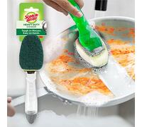 Scotch-Brite Soap Dispensing Dishwand with Scrubber and Handle | Tough on Stains, Easy on Hands