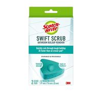 Scotch-Brite Swift Scrub Bath Cleaner Scrubbers, Soap Scum Remover for Cleaning Bathroom, Bathroom Scrubber Pads Safe for Tile, 2 Bathroom Cleaner Scrubbers