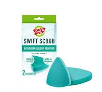 Scotch-Brite Swift Scrub Bath Cleaner Scrubbers, Soap Scum Remover for Cleaning Bathroom, Bathroom Scrubber Pads Safe for Tile, 2 Bathroom Cleaner Scrubbers