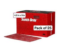 Scotch-Brite(TM) Durable Flex Hand Pad, Aluminum Oxide, 9" Length x 4-1/2" Width, Very Fine Grit, Red (Pack of 100)