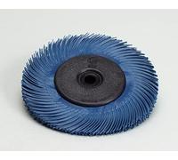 Scotch-Brite(TM) Radial Bristle Brush, Aluminum Oxide, 6000 rpm, 7-79/128 Diameter x 1 Width, 400 Grit, Blue (Pack of 1)