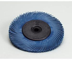 Scotch-Brite(TM) Radial Bristle Brush, Aluminum Oxide, 6000 rpm, 7-79/128 Diameter x 1 Width, 400 Grit, Blue (Pack of 1)