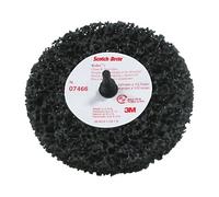 Scotch-Brite(TM) Roloc(TM)+ Clean and Strip Disc 7466, Roloc Quick-Change Attachment, Silicon Carbide, 4" Diameter x 1/2" Width x 1/2" Thick, Extra Coarse Grit, Black (Pack of 10)