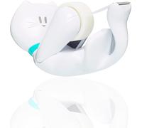 Scotch Cat Tape Dispenser with 1 Roll of Scotch Magic Tape - Holds Rolls up to 19 mm Wide x 8.89 m Long - Cute Stationery Sets and Cute Gifts - White