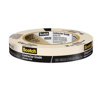 Scotch Contractor Grade Masking Tape, 0.7 in. x 60.1 Yds, 1 Roll, 3-Day Interior Clean Removal, Removes Easily Without Leaving Sticky Residue, Interio