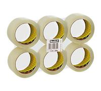 Scotch Crystal Clear Packaging Tape Transparent 50 mm x 66 m Rubber 371 Pack of 6