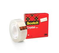 Scotch Crystal Clear Tape 600 - Multipurpose, Strong Permanent Bond - 19 mm x 33 m (1 Roll)