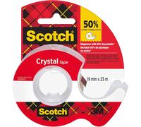 Scotch Crystal Clear Tape, 1 Roll on Handheld Dispenser, 19 mm x 25 m - Provides a St