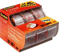 Scotch Crystal Clear Tape, 2 Rolls in Dispenser + 1 FREE, 19 mm x 7.5 m