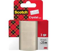 Scotch Crystal Clear Tape, 3 Refill Rolls, 19 mm x 25 m