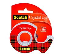 Scotch Crystal Clear Tape in Handheld Dispenser, 1 Roll, 19 mm x 15 m