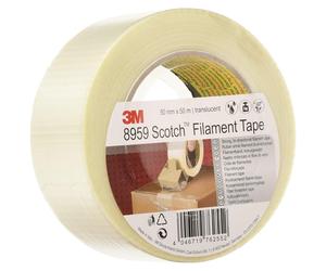 Scotch DE272958237 Bi-Directional Filament Tape Heavy Duty Tape, 50 mm x 50 m, Translucent