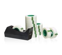 Scotch Desktop Tape Dispenser C38, Black + Scotch Magic Tape 12 Rolls 19 mm x 33 m - Ideal for School, Home and Office