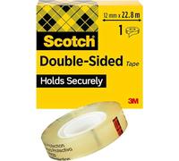 Scotch Double-Sided Tape, 1 Roll, 12 mm x 22.8 m | Long-Lasting Clear Double-Sided Tape for Photos, Posters, Crafting and Repairing; Strong, Photo-Safe, No-Mess Use