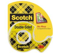 Scotch Double-Sided Tape, 1 Roll on Handheld Dispenser, 12.7 mm x 11.4 m - Clear Double Sided Tape, for Christmas Gift Wrapping and Holiday Supplies, No Mess Application