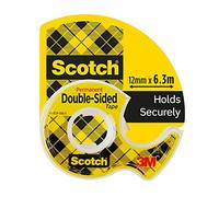 Scotch Double-Sided Tape, 1 Roll on Handheld Dispenser , 12 mm x 6.3 m - Clear Double Sided Sticky Tape, Strong, Long-Lasting, and Photo-Safe