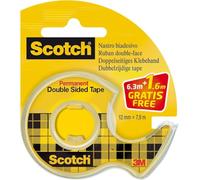 Scotch Double-Sided Tape, 1 Roll on Handheld Dispenser + 25% Extra FREE, 12 mm x 7.88 m - Clear Double Sided Sticky Tape, Strong, Long-Lasting, and Photo-Safe