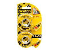 Scotch Double Sided Tape with Dispenser, 1/2 x 400 cm, 2 Rolls (137DM-2)