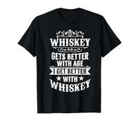 Scotch Drinker with Age I Get Better with Whiskey T-Shirt, Men, Black, 6X-Large