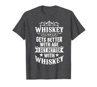 Scotch Drinker with Age I Get Better with Whiskey T-Shirt, Men, Dark Heather Grey, 6X-Large