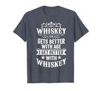 Scotch Drinker with Age I Get Better with Whiskey T-Shirt, Men, Heather Blue, 6X-Large